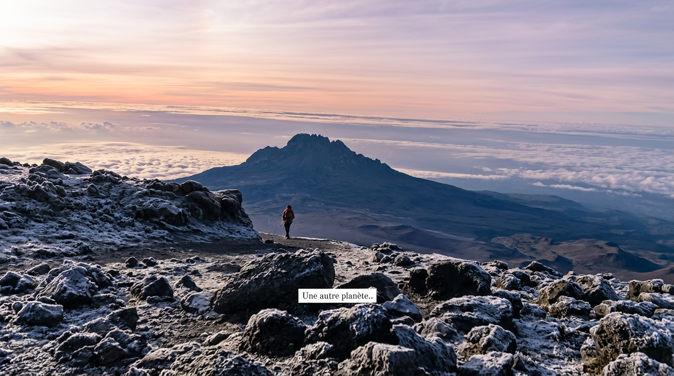 Vue glaciaire et panoramique depuis les hauteurs du Kilimandjaro