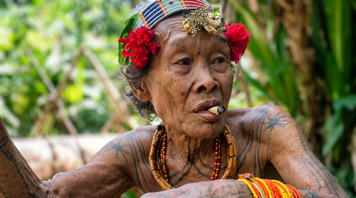 Hommes Fleurs Mentawai + Orang-outans de Bukit Lawang — illustration