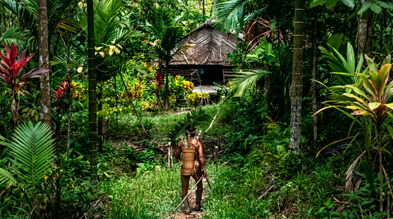 Hommes Fleurs Mentawai + Orang-outans de Bukit Lawang — illustration