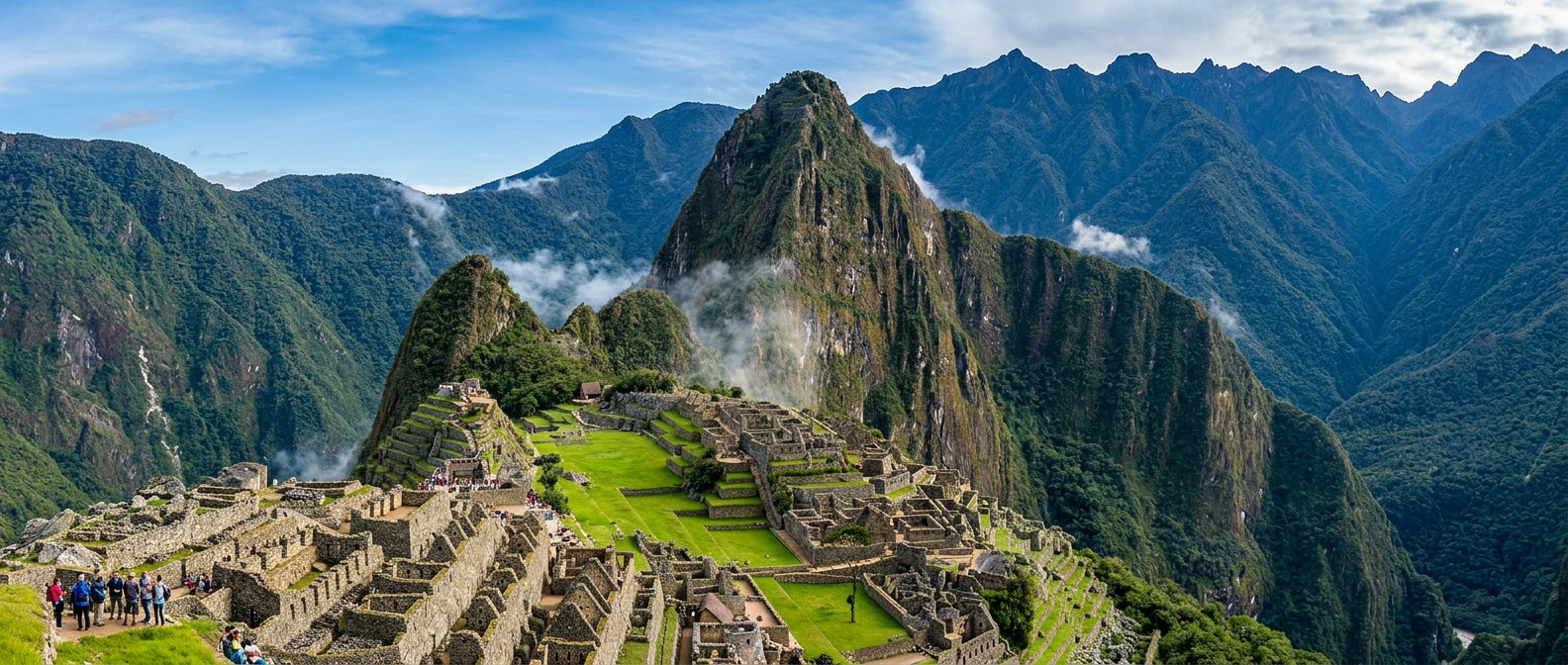 Vue panoramique du Machu Picchu dans les Andes péruviennes