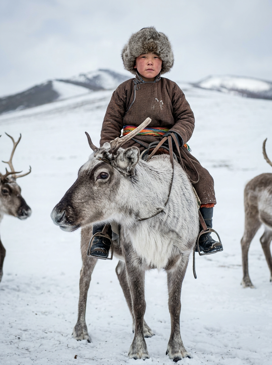Mongolie — Peuple Tsaastan — Éleveurs de rennes