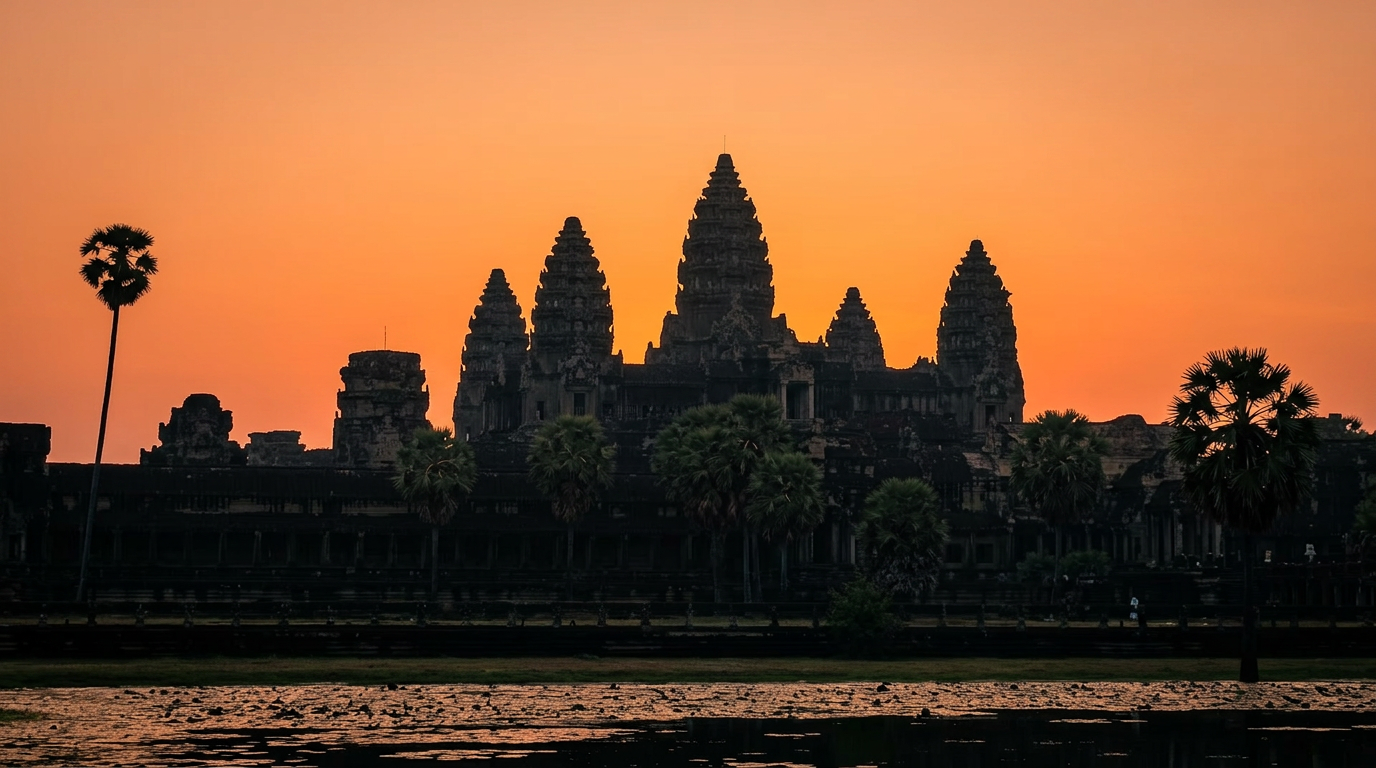 Temples d'Angkor Wat au lever du soleil